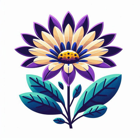 Beautiful flower on white background. Vector illustration for your design.のイラスト素材