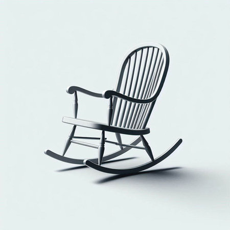 Classic rocking chair isolated on white background. 3d render illustration.のイラスト素材