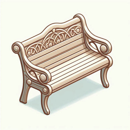 Sketch of a bench in vintage style. Vector illustration.のイラスト素材