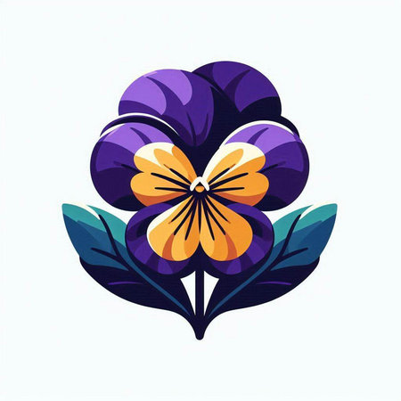 Violet flowers, floral design element in retro style, vector illustration.のイラスト素材