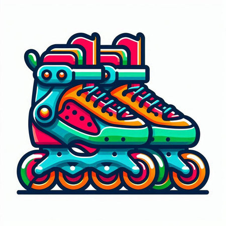 Roller skates icon. Vector illustration isolated on white background.のイラスト素材