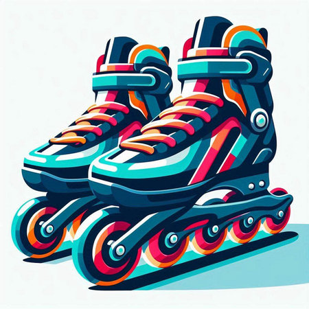 Roller skates isolated on a white background. Vector illustration.のイラスト素材