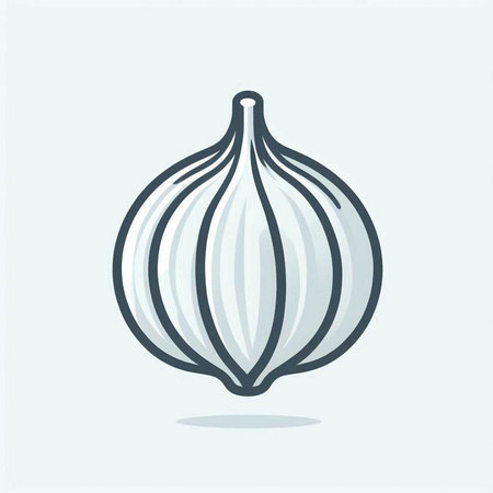 Garlic icon. Vegetable symbol. Thin line. Vector illustration.のイラスト素材