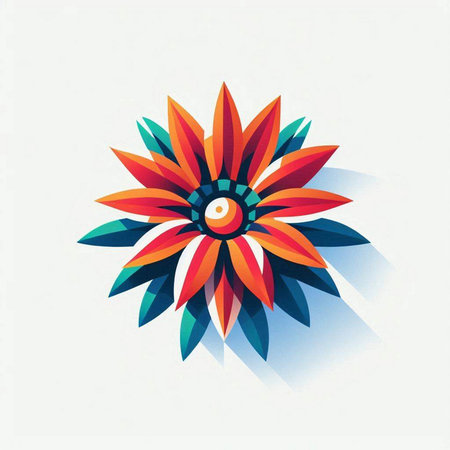 Colorful flower icon on white background. Vector illustration for your designのイラスト素材