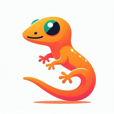Lizard on a white background. Vector illustration. Cartoon style.のイラスト素材