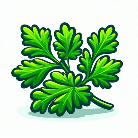 Parsley vector illustration isolated on white background. Parsley icon.のイラスト素材
