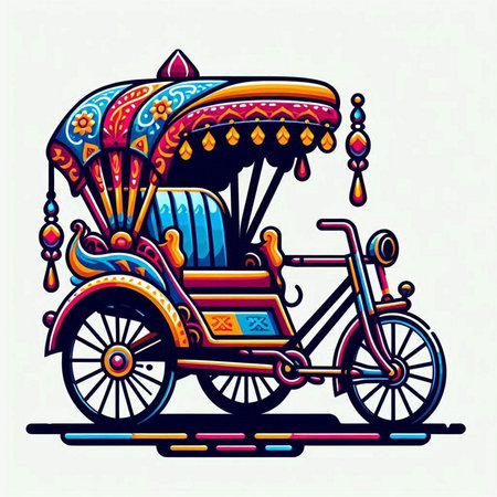 Tuk Tuk, rickshaw, vector illustration for your designのイラスト素材