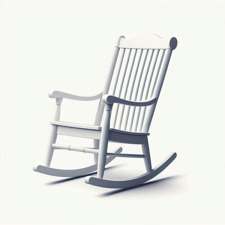 Rocking chair isolated on white background. 3d render illustration.のイラスト素材