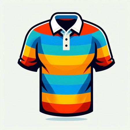 Colorful polo shirt isolated on white background. Vector illustration.のイラスト素材
