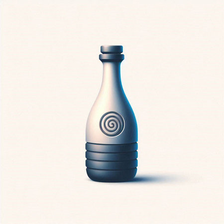 3d illustration of a bottle with a spiral pattern on it.のイラスト素材