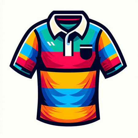 Colorful polo shirt vector illustration isolated on a white background.のイラスト素材