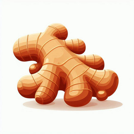 Ginger root isolated on white background. Vector illustration. Eps 10.のイラスト素材