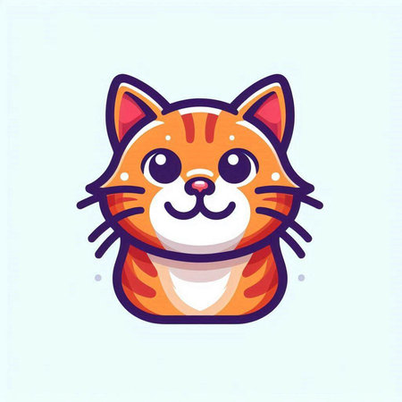 Cute cat icon. Cartoon illustration of cute cat vector icon for web designのイラスト素材