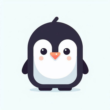 Cute cartoon penguin. Vector illustration of a penguin.のイラスト素材
