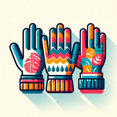 Hands with ethnic ornaments in retro style. Vector illustration.のイラスト素材