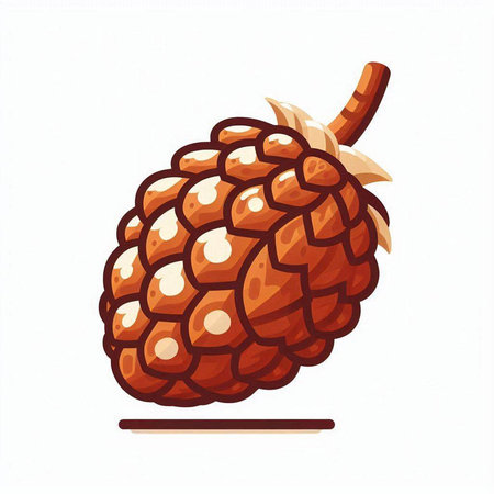 Pine cone isolated on white background. Hand drawn vector illustration.のイラスト素材
