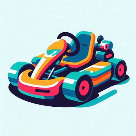 Racing car vector illustration in cartoon style. Isolated on blue background.のイラスト素材