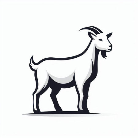 goat vector illustration on white background. farm animal. goat symbol.のイラスト素材