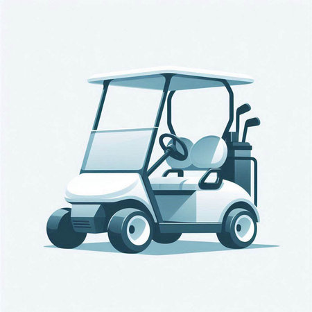 Golf cart on the white background. Vector illustration. Eps 10のイラスト素材