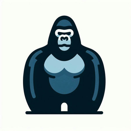 Gorilla. Vector illustration. Isolated on white background.のイラスト素材