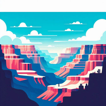 Abstract landscape with mountains and clouds. Vector illustration. EPS 10.のイラスト素材