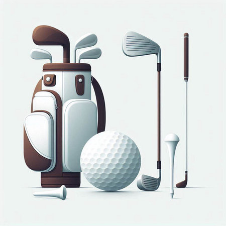 golf equipment on a white background. Vector illustration. Eps 10のイラスト素材
