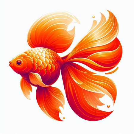 Goldfish isolated on white background. Vector illustration. Eps 10.のイラスト素材