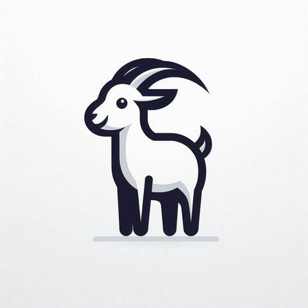 Goat icon on white background. Vector illustration. Eps 10.のイラスト素材