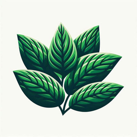 Ecology concept. Green leaves on white background. Vector illustration.のイラスト素材