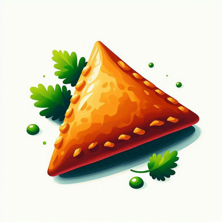Illustration of a slice of cheese pie on a white background.のイラスト素材