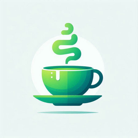 Coffee cup with steam. Vector illustration in flat style.のイラスト素材