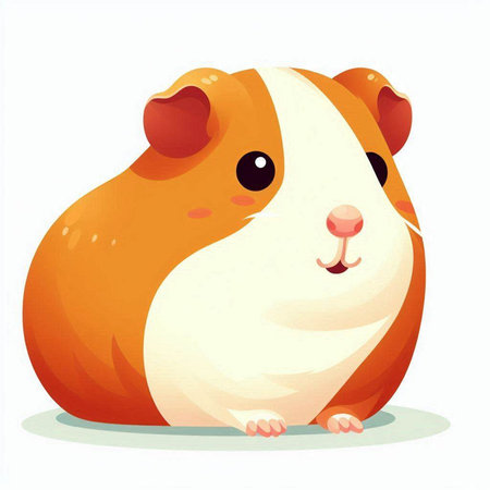 Illustration of a cute guinea pig on a white background.のイラスト素材