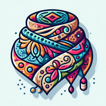 Hand drawn vector abstract tribal ethnic ornamental illustration with mandala.のイラスト素材