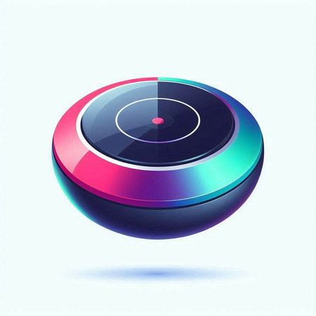 Colorful glossy sphere with shadow and light effects. Vector illustration.のイラスト素材