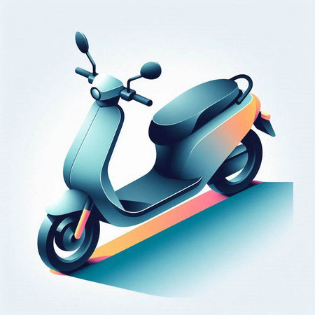 Modern scooter. 3d vector illustration on a white background.のイラスト素材