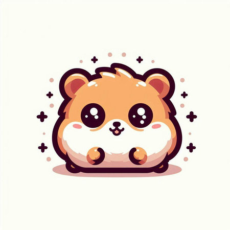 Cute hamster vector illustration. Cute cartoon animal character.のイラスト素材