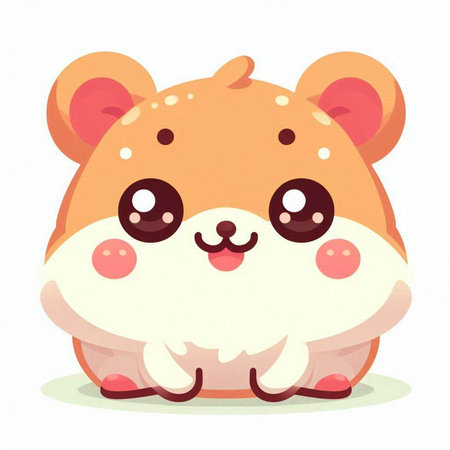 Cute hamster cartoon vector illustration. Cute little hamster character.のイラスト素材