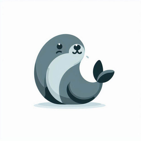 Cute cartoon seal. Vector illustration isolated on a white background.のイラスト素材