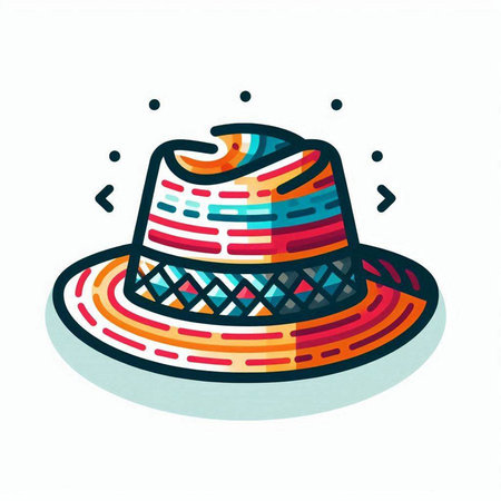 Colorful summer hat. Vector illustration isolated on a white background.のイラスト素材