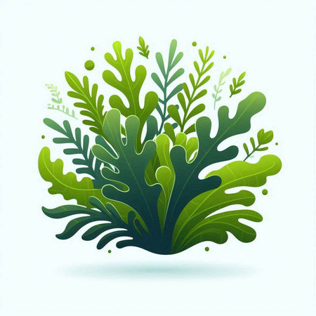 Vector illustration of green leaves on a white background. Eps 10.のイラスト素材