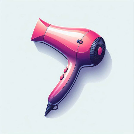 Hair dryer on white background. Realistic vector illustration.のイラスト素材