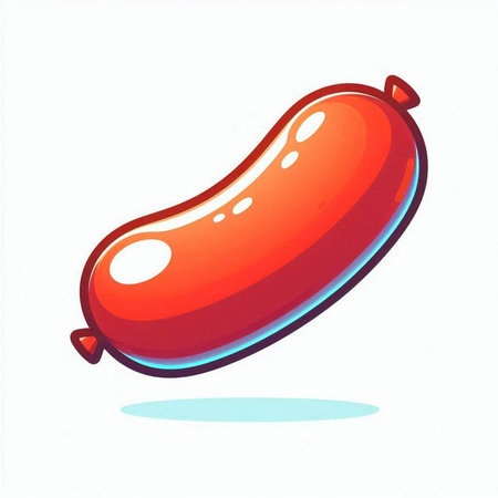 Illustration of a sausage on a white background, vector illustration.のイラスト素材