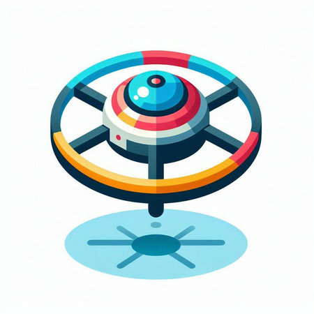 Drone icon. Vector illustration of a drone with a remote control.のイラスト素材