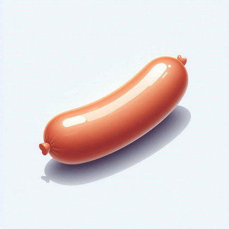 Sausage on a white background. Vector illustration. Eps 10のイラスト素材