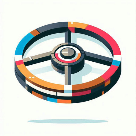 Abstract colorful wheel on white background. Vector illustration. Eps 10.のイラスト素材
