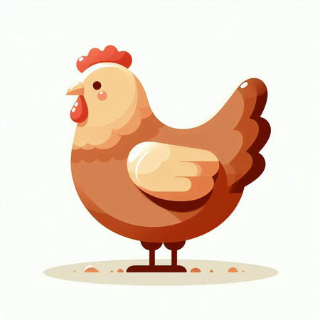 Illustration of a chicken on a white background. Vector illustration.のイラスト素材