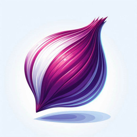 Abstract vector illustration of purple onion on a white background. Vector illustration.のイラスト素材
