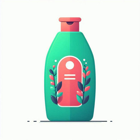 Plastic bottle with liquid soap. Vector illustration in flat style.のイラスト素材