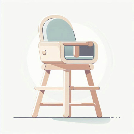Stylized vector illustration of a child's chair in flat style.のイラスト素材