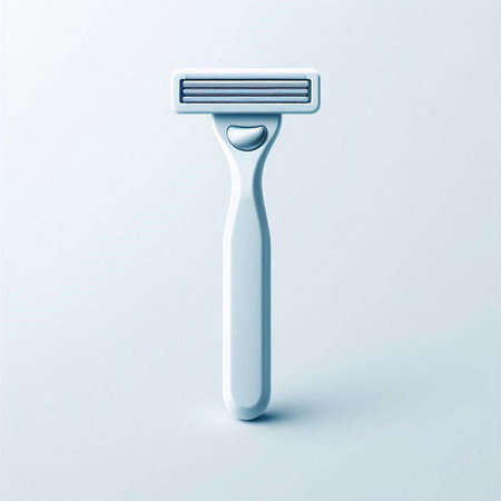 Razor on white background. 3d illustration. Minimal style.のイラスト素材